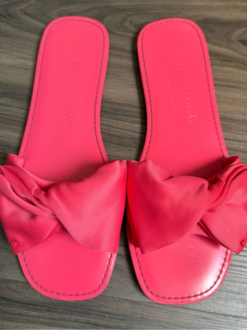 kate spade Bright Pink Bow Slide Sandals